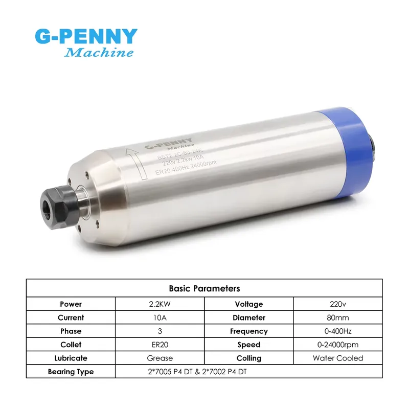 G-penny 2.2KW ER20 D80 Kit Mot - 2.2Kw Water Cooled Spindle Kit Vfd ulasan dan harga
